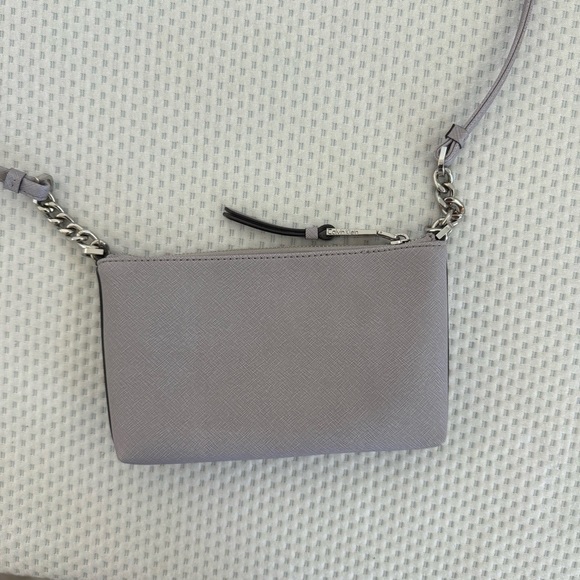 Calvin Klein Women's Saffiano Leather Small Shoulder Zip Bag - Lavender - Picture 6 of 9